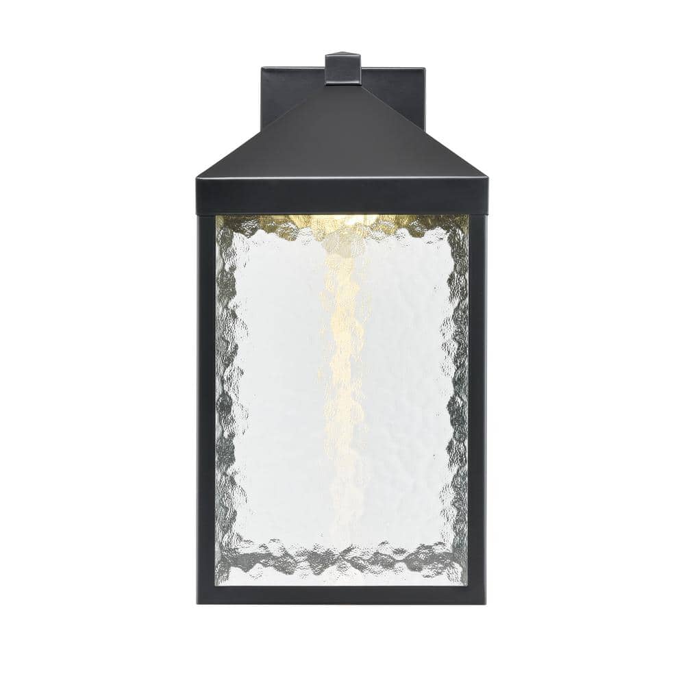 Aaron 18" Black Metal Lantern-Style Outdoor Sconce