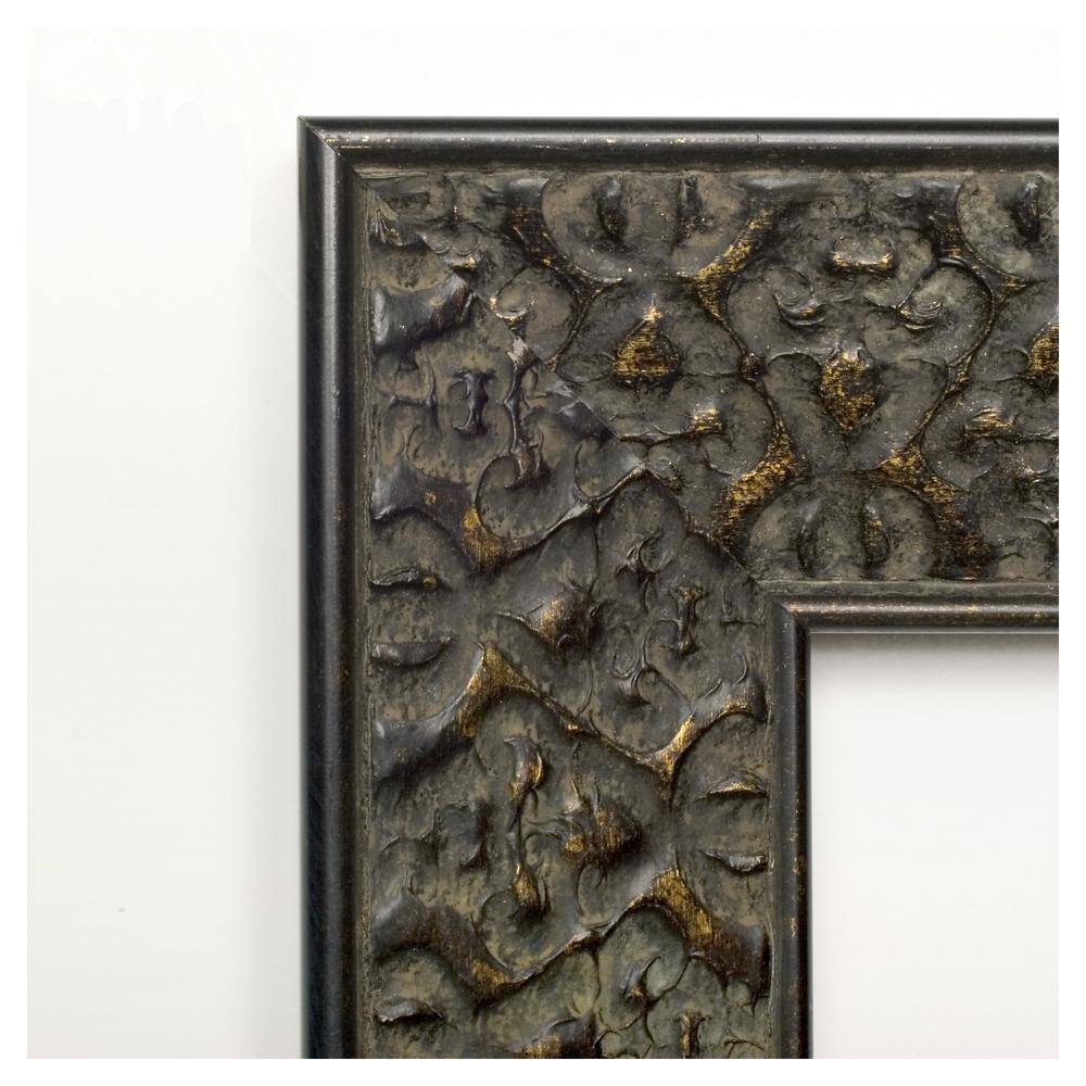 Antiqued Black and Gold Wood Wall Picture Frame