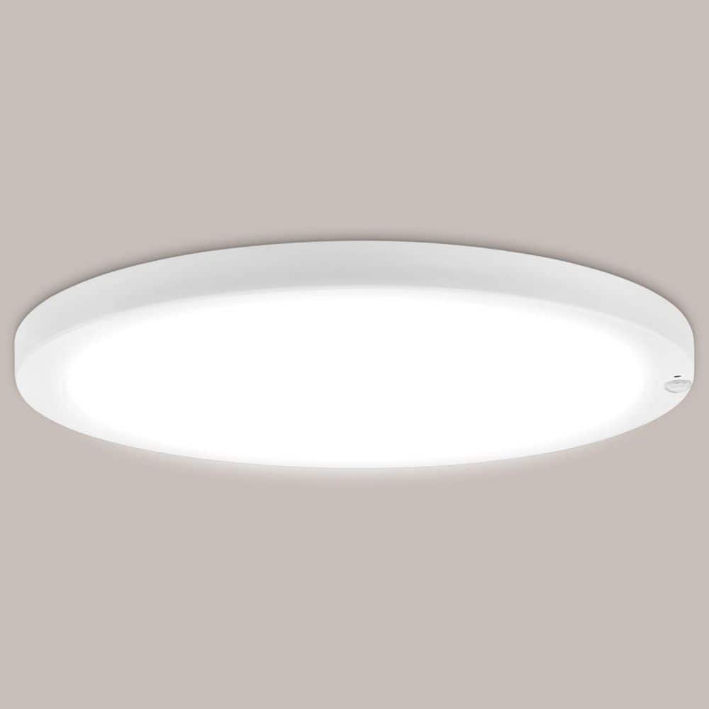 LUXRITE 12 in. Round Matte White Integrated LED Flush Mount Light
