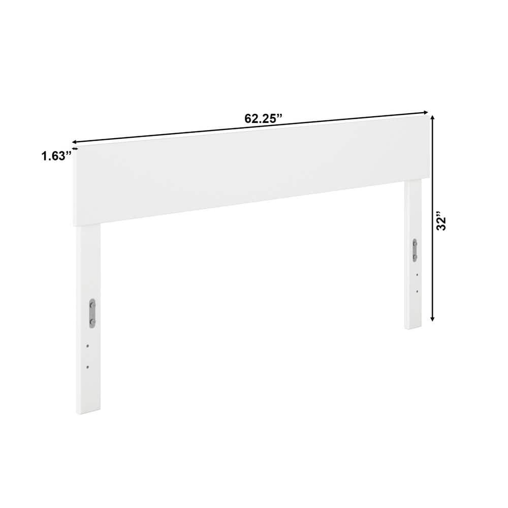 Boston White Wood Queen Panel Headboard
