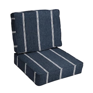 22 x 22 x 4 (2-Piece) Outdoor Dining Chair Cushion in Sunbrella Lengthen Indigo