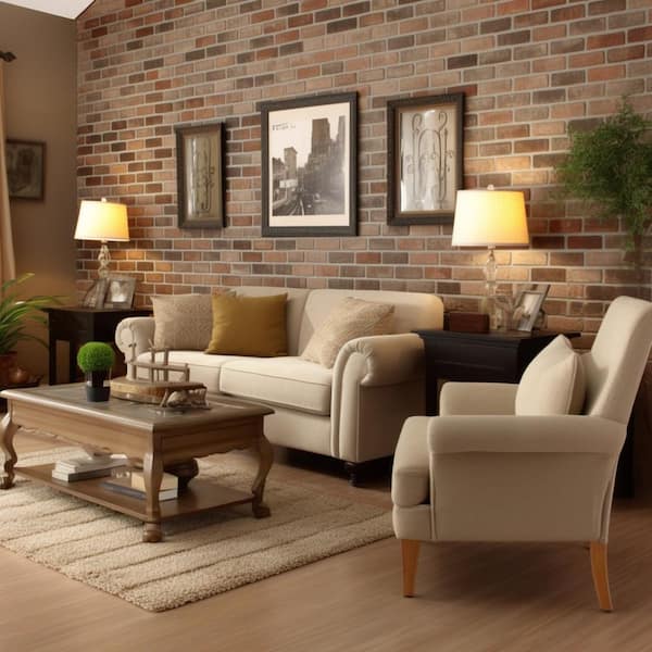 28 in. x 10.5 in. x 0.5 in. Brickwebb Cobblestone Thin Brick Sheets (Box of 5-Sheets)