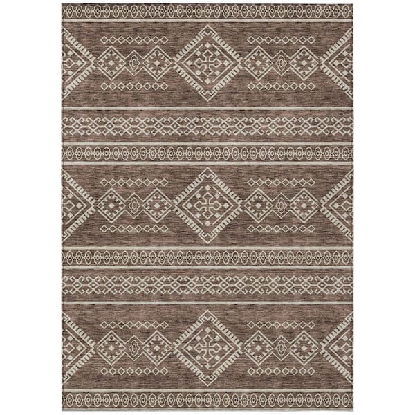 Addison Rugs Chantille Machine Washable Indoor/Outdoor Abstract ACN901 Brown 3 ft. x 5 ft. Area Rug