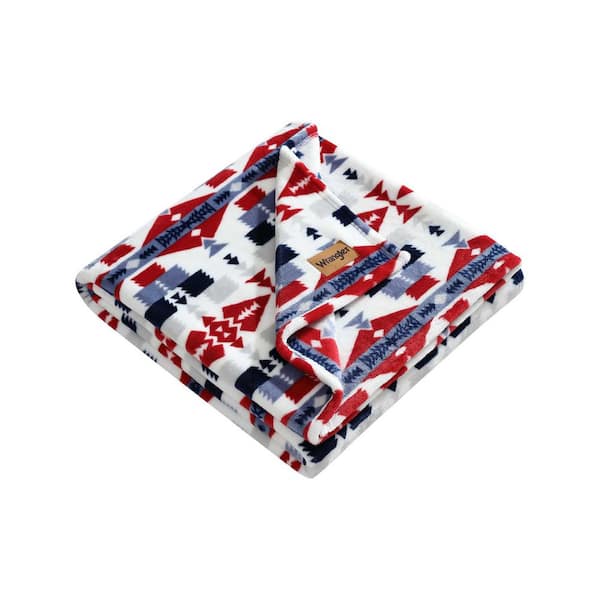 Nolan Blue/Red Ultra Soft Plush Fleece 50X70 Throw Blanket