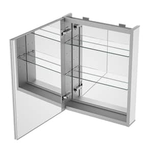 ams４boxes detoxDETSss FORCLOVER 15 in. W x 26 in. H Rectangular Silver Aluminum Recessed