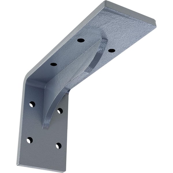 Ekena Millwork 2 in. x 3 3/4 in. x 6 in. Hammered Light Blue Embrey Steel Bracket