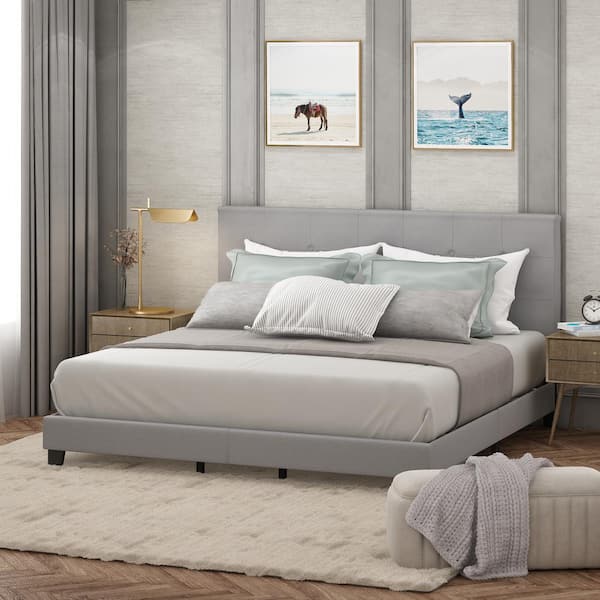 Laval Glacier King Button Tufted Bed Frame