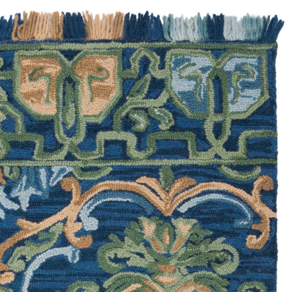 Handmade Blue Wool 4' x 6' Tufted Area Rug