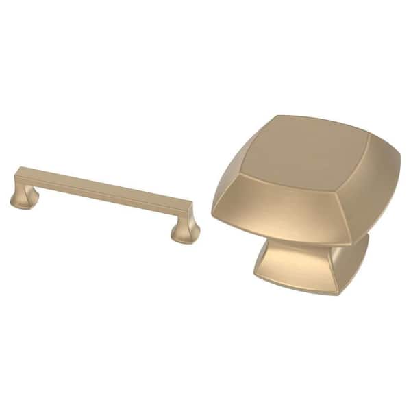 Mandara 5-1/16 in. (128 mm) Bar Pull and 1-1/4 in. (32 mm) Square Knob, Champagne Bronze Combo