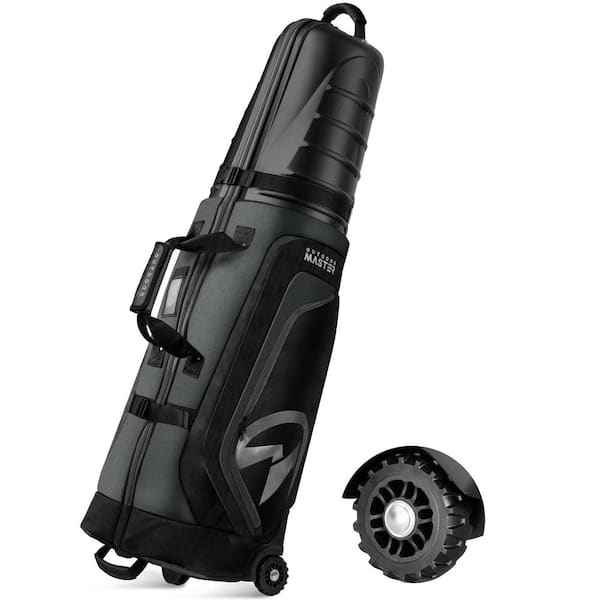 Wildaven Grey Foldable Golf Travel Bags for Airlines with Wheels and Hard Case Top