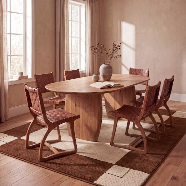 Pavelle Bordered Handmade Wool Area Brick 6 ft. x 9 ft. Indoor Area Rug