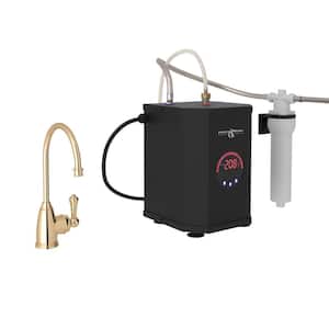 Georgian Era Single-Handle 10 in. Faucet for Instant Hot Water Dispenser with 5/8 Gal. Tank in English Gold