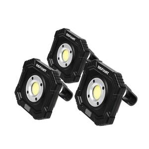 600 Lumens Compact Utility Lights with Magnetic Hook (3-Pack)