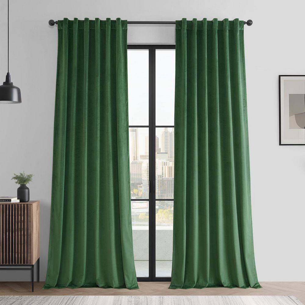 Basic Furnashing Exclusive Fabrics & Furnishings Green Basic Deluxe Velvet 50 in. W x ...