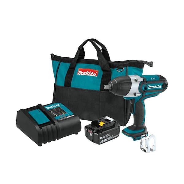 18V LXT Lithium-Ion Cordless 1/2 in. Sq. Drive Impact Wrench Kit, (3.0Ah)