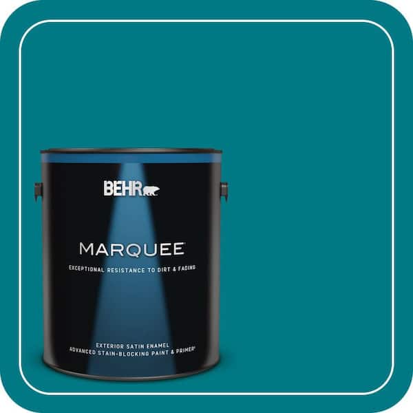 BEHR MARQUEE 1 gal. #S-G-510 Beach Towel Satin Enamel Exterior Paint & Primer