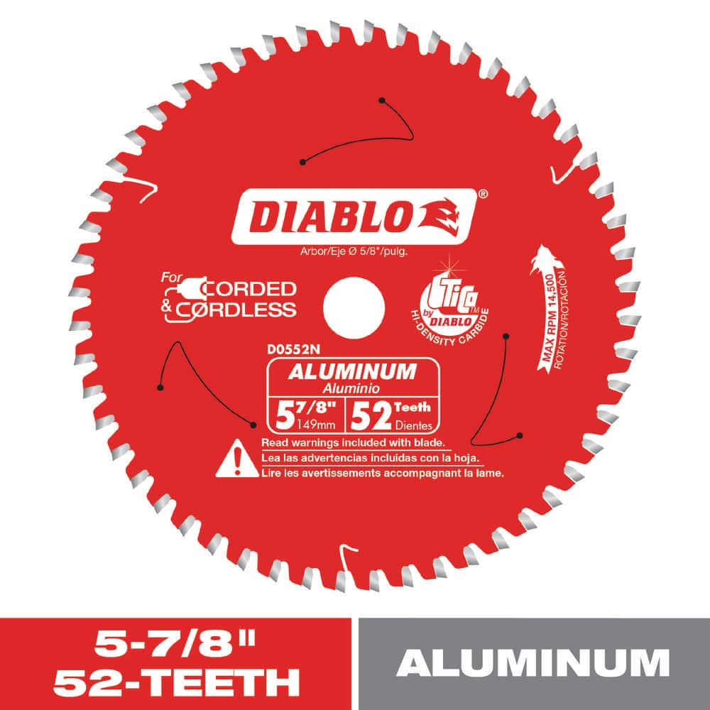 5-7/8in. x 52-Teeth Aluminum Saw Blade for Medium Non-Ferrous Metal