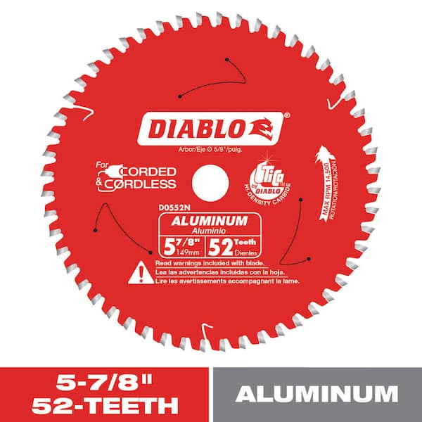 5-7/8in. x 52-Teeth Aluminum Saw Blade for Medium Non-Ferrous Metal