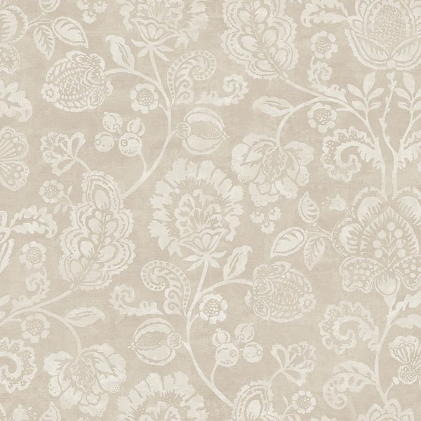 Verity Neutral White Jacobean Trail Wallpaper Sample