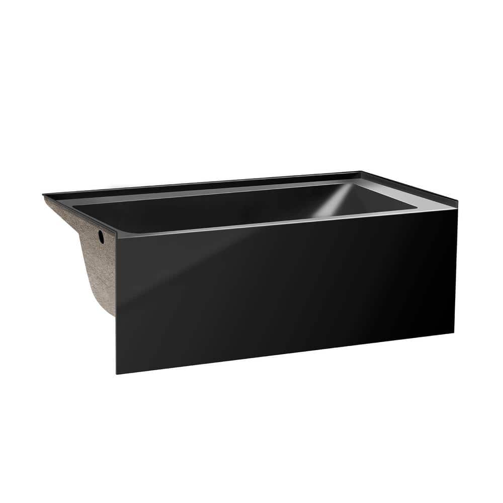 60 in. x 30 in. Acrylic Left Drain Rectangular Apron Front Non-Whirlpool Soaking Bathtub in Black price history on PriceWatchPro