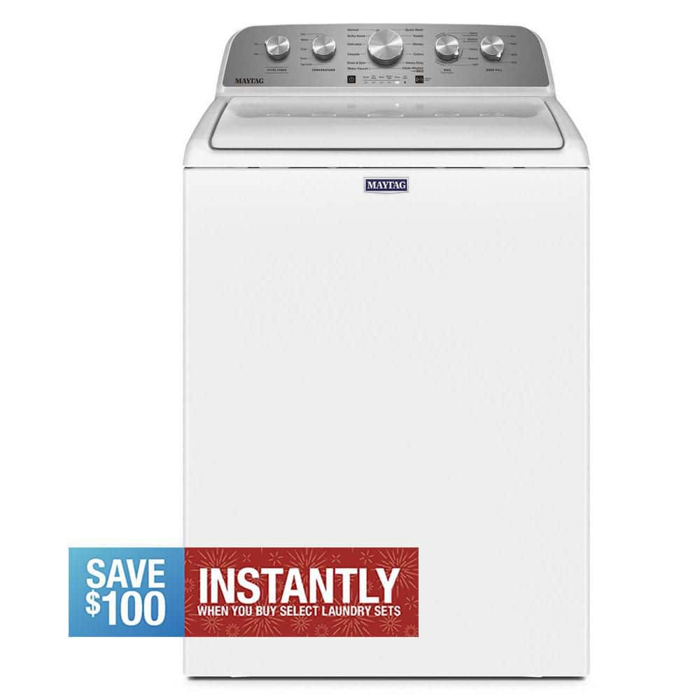 4.5 cu. ft. High-Efficiency White Top Load Washer Machine with Deep Water Wash and PowerWash Cycle