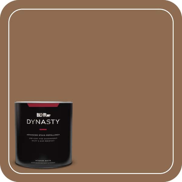 BEHR DYNASTY 1 qt. #N250-6 Split Rail One-Coat Hide Matte Interior Stain-Blocking Paint and Primer