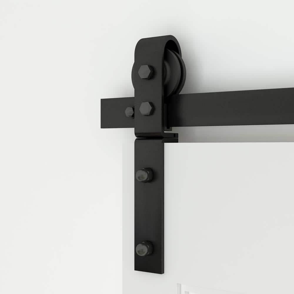 Black 75" Bi-Fold Sliding Barn Door Track and Hardware Kit