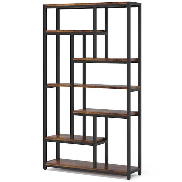 Maken Ook collegegeld BYBLIGHT Eulas 79 in. Rustic Brown 10-Shelf Etagere Bookcase with Open  Shelves, 7-Tier Extra Tall Bookshelf for Home Office BB-U20-XL - The Home  Depot
