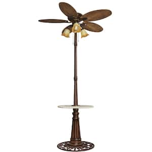 Athena 52 in. Indoor/Outdoor Brown Classic Ceiling Fan with Light Kit and 5 ABS Plastic Blades