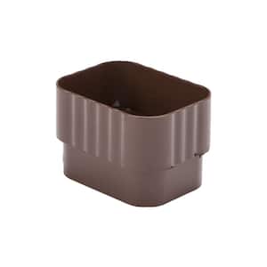 2 in. x 3 in. Brown Vinyl Downspout Connector