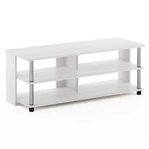 Sully 41 in. White Oak/Stainless Steel Wood TV Stand Fits TVs Up to 50 in. with Open Storage