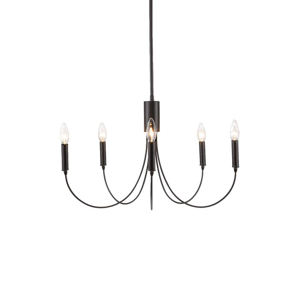 EDISLIVE Galea 5-Light Black Linear Chandelier Candlestick Island ...