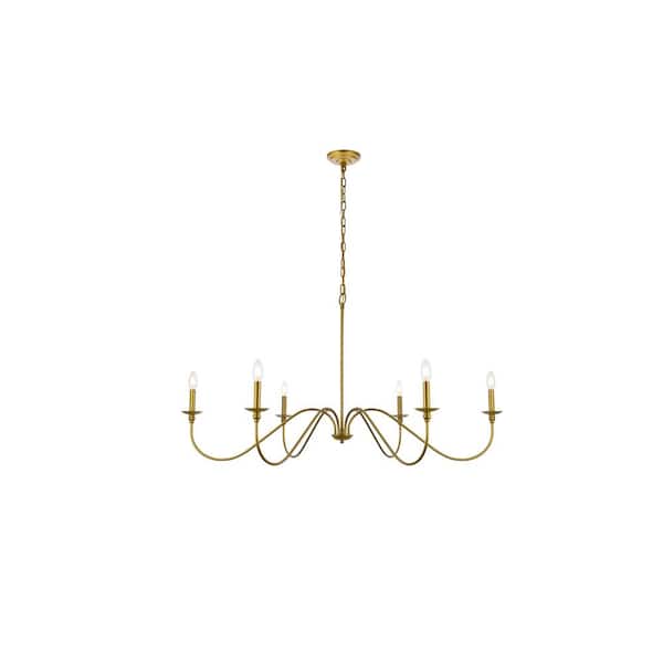 Unbranded Timeless Home Roman 48 in. W x 25 in. H 6-Light Brass Pendant