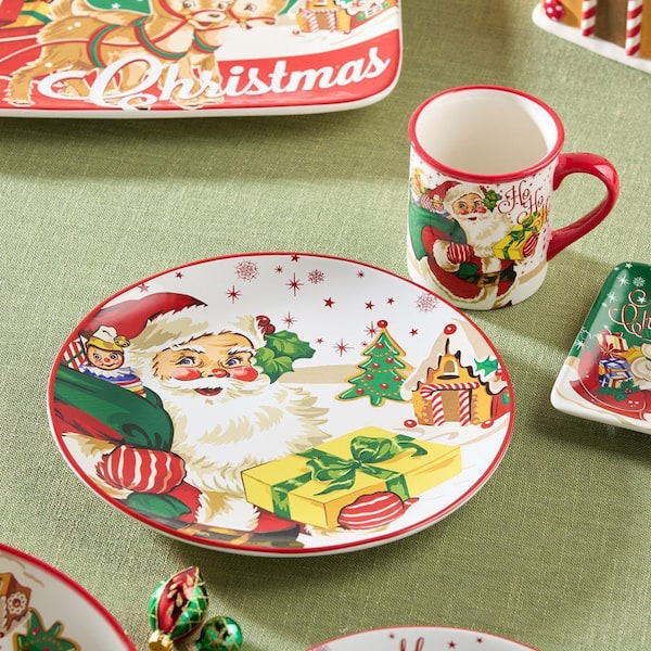 Certified International Santa's Retro Christmas 11 in. Assorted