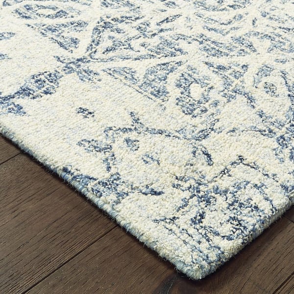 4' X 6' Gray Wool Abstract Hand Tufted Area Rug