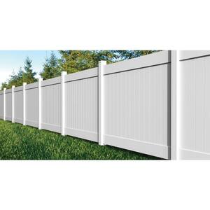 Linden 5 ft. H x 8 ft. W White Vinyl Un-Assembled Fence Panel