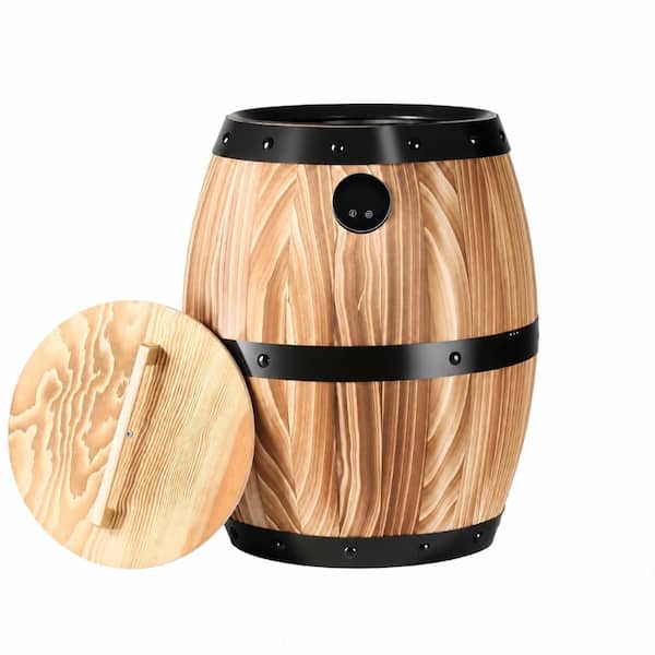 Freestanding Electric Towel Warmer, Natural Pine Wood Exterior, 20L Capacity, 280W Dual Temp, Aromatherapy