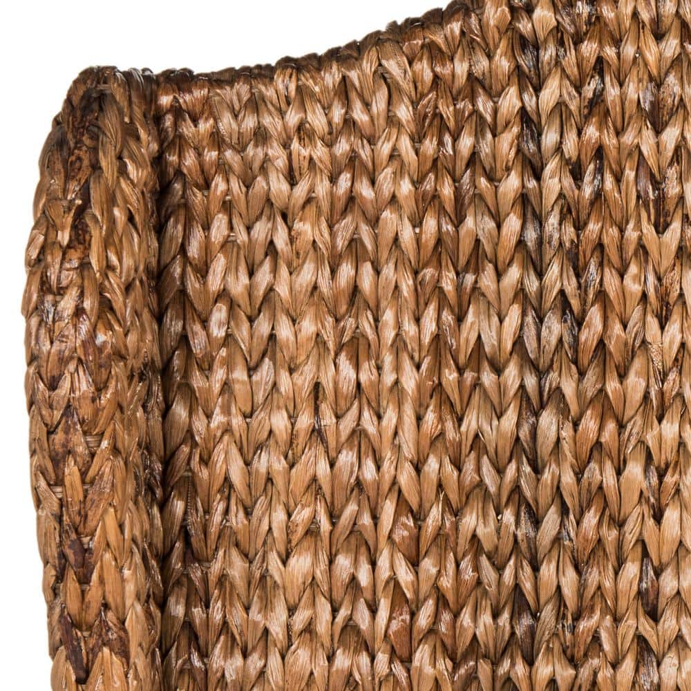 Nadine Transitional Winged Banana Leaf Fiber Twin Headboard in Rich Brown