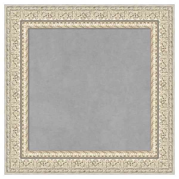 Amanti Art Fair Baroque Cream 21 in. x 21 in. Framed Magnetic Board