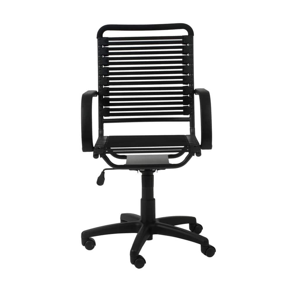 with Flat Elastic Bungie Straps Adjustable Height Dark Grey Bungee Office Task Chair