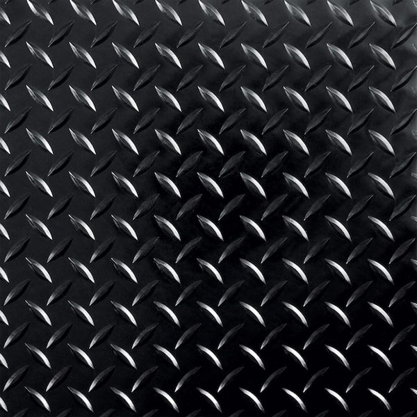 G-Floor RaceDay Diamond Tread Midnight Black 12 in. x 12 in. Peel and Stick Polyvinyl Tile (20 sq. ft. / case)