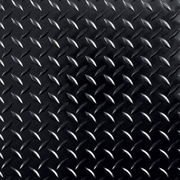 G-Floor RaceDay 12 in. x 12 in. Peel and Stick Diamond Tread Midnight Black Polyvinyl Tile (40 sq. ft. / case)