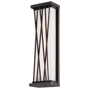 Hedge Textured Dorian Bronze Outdoor Hardwired Pocket Lantern with Integrated LED