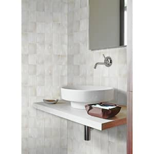 Take Home Sample - Perry Antique White 4 in. x 4 in. Glossy Ceramic Wall Tile