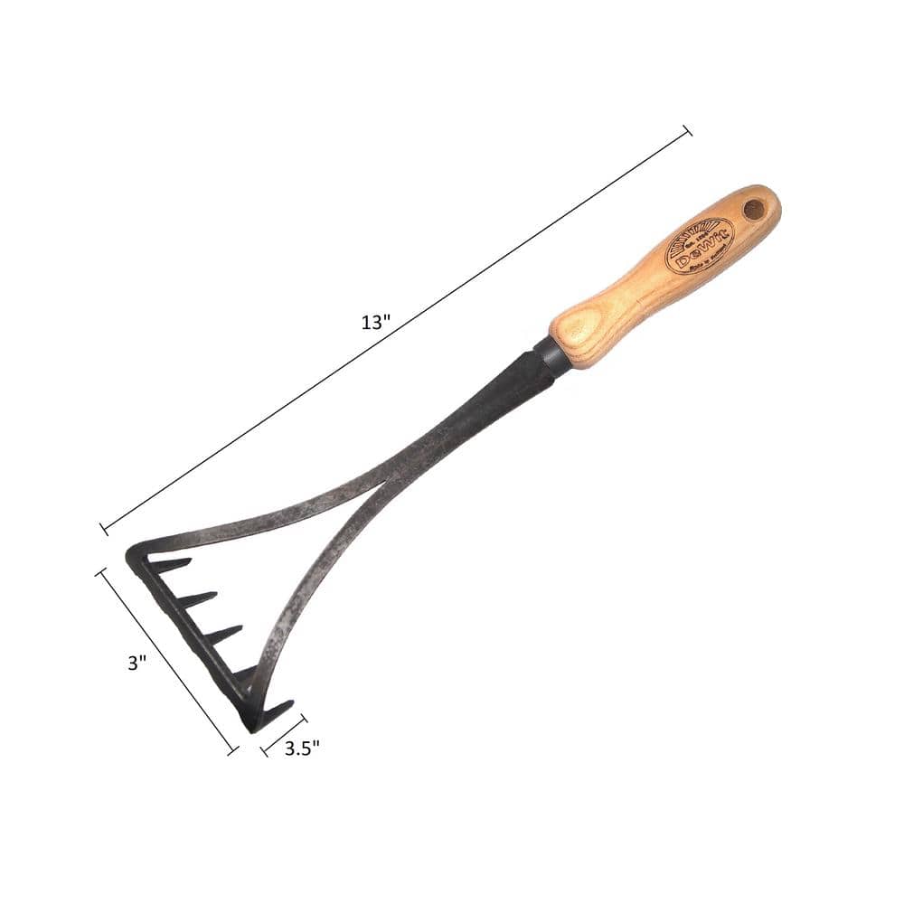 DeWit Bio Hand Rake, Head: 3" W x 3.5"D; Total: 13"L; 0.4lbs