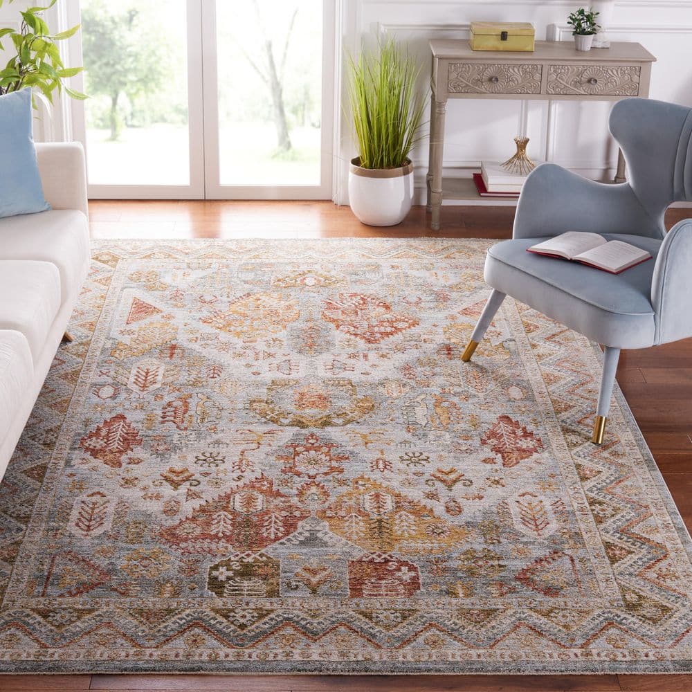 Hamilton Blue and Gold Rectangular Wool Area Rug 4' x 6'