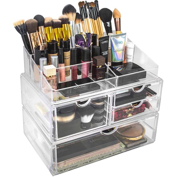 Unbranded Sorbus 8.75 in. x 11.75 in. Stackable 1-Cube Cosmetic Organizer in Acrylic