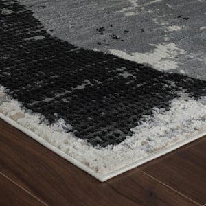 Nomad Black Beige 4 ft. x 6 ft. Modern Abstract Indoor Area Rug