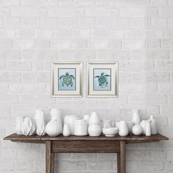 2 Piece Framed Giclee Coastal Art Print 13 in. x 11 in.