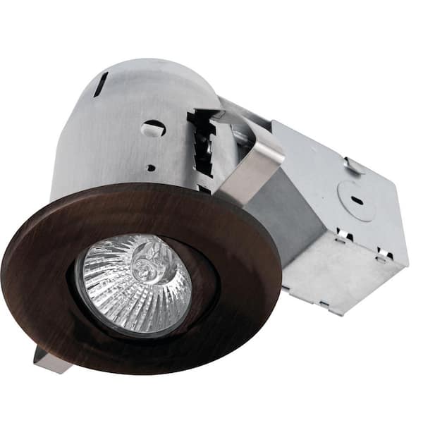 Globe Electric 3 in. Dark Bronze Recessed Swivel Lighting Kit with Dimmable Downlight
